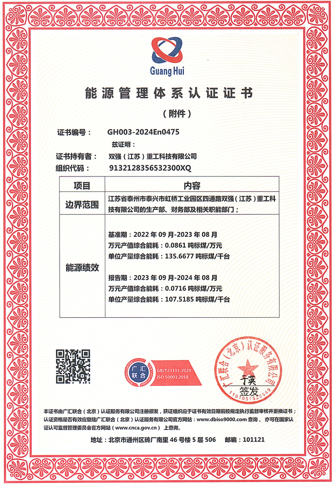 能源管理体系认证证书